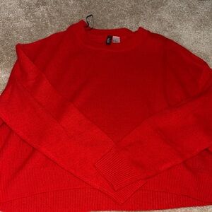 H&M Men's Bold Red Crewneck Sweater